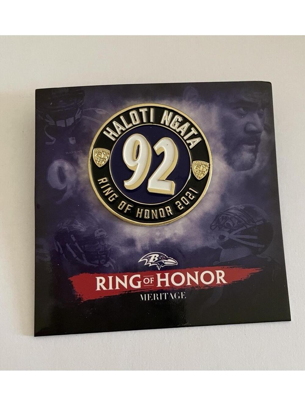 Haloti Ngata 92 Ring Of Honor Pin Baltimore Ravens NFL Football Pin